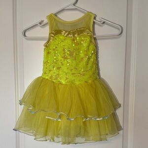 Weissman Glittering Yellow Sequin Tutu Dress